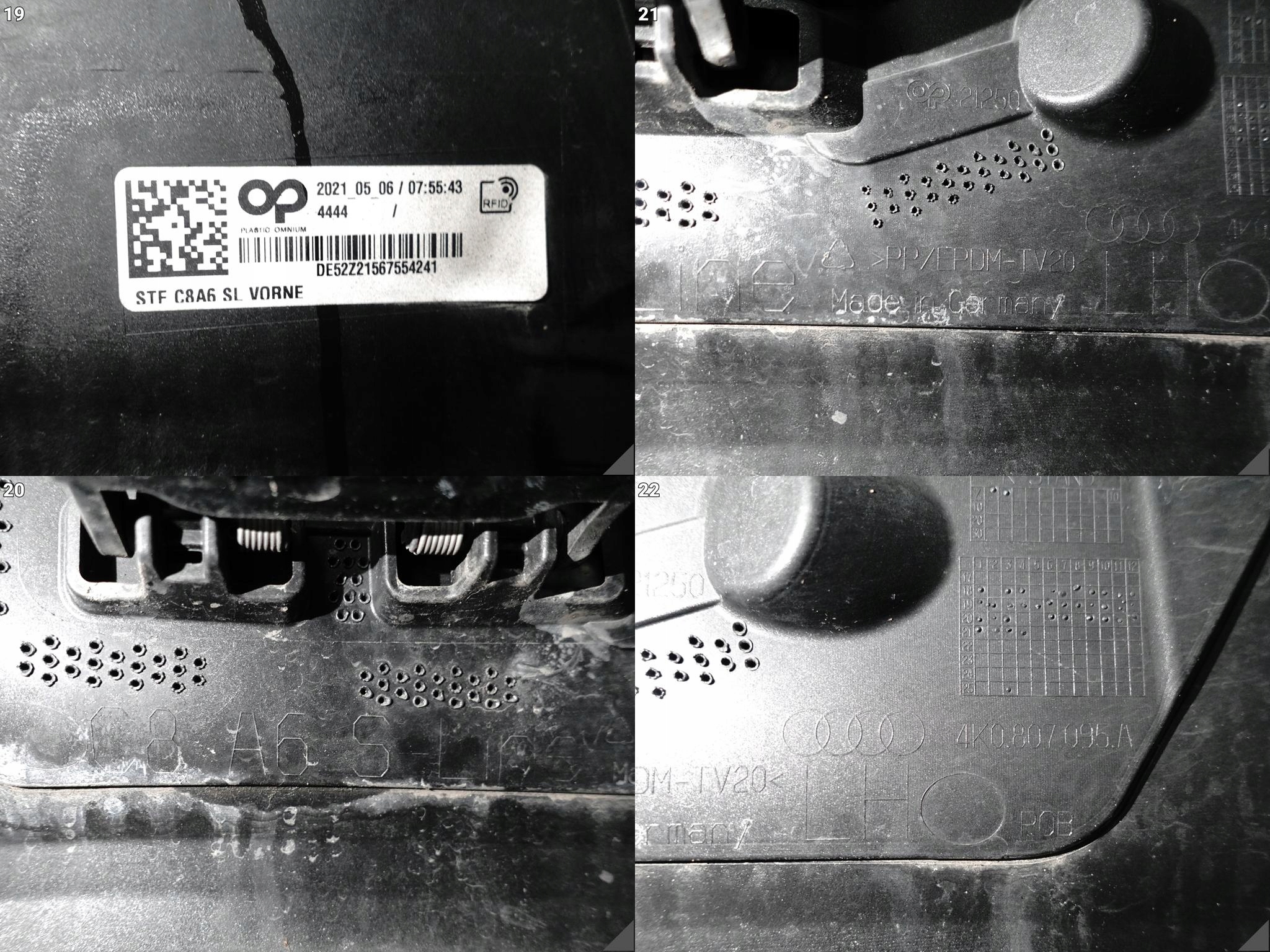 AUDI A6 S6 C8 4K0 S-LINE LIFT 18-22 bumper BUMPER front (6xPDC/washers)