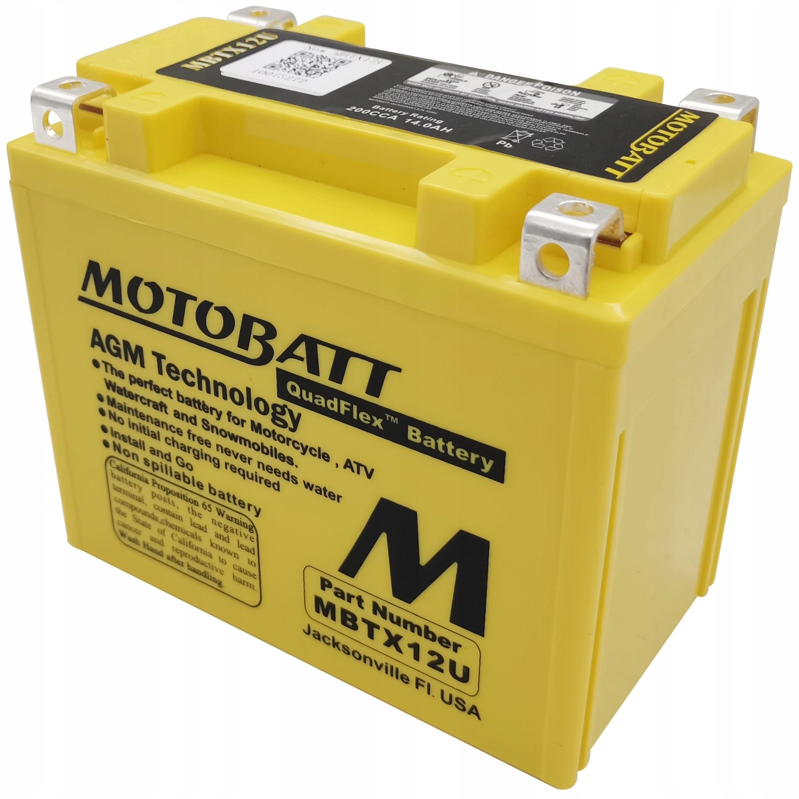 Akumulator Motocyklowy Moto 12V 14AH/200A P+ 151X87X130/145 Agm MBTX12U