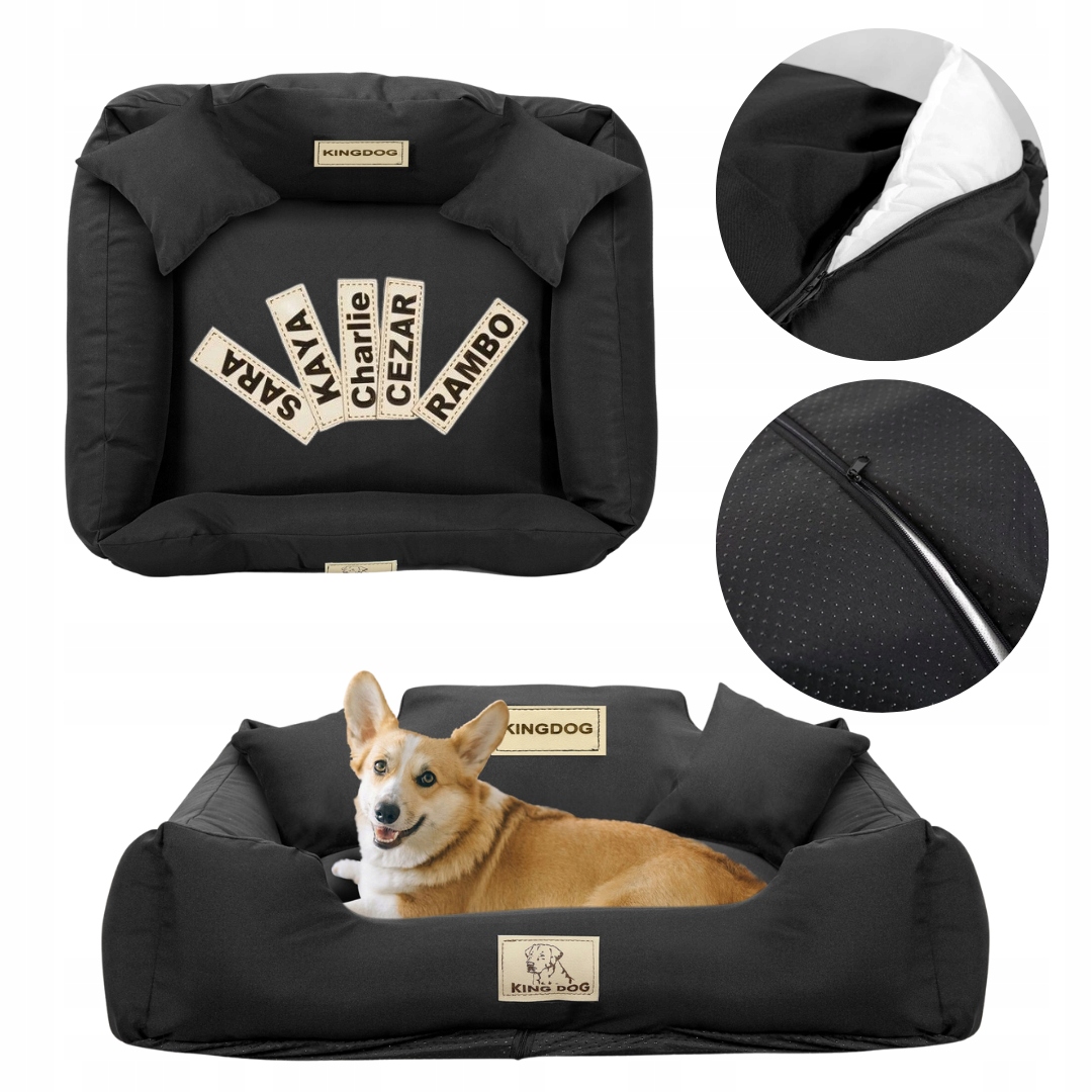 Levně Pelíšek Pro Psa 100x75 cm personalizované rozebíratelné antislip černé M/L