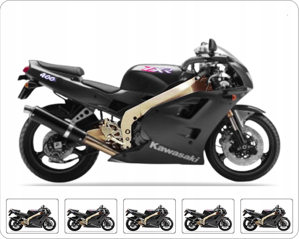 Samolepky Na Motocykl Juula Pro Kawasaki Zxr 400 1995-1999 Fialová Černá 20