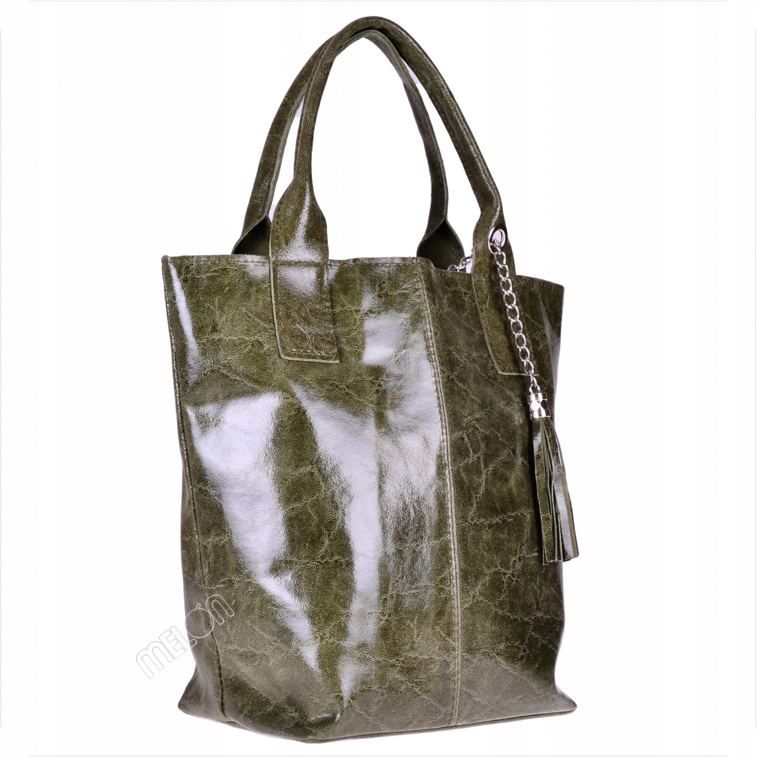 Kabelka shopper XL se zipem, olivová