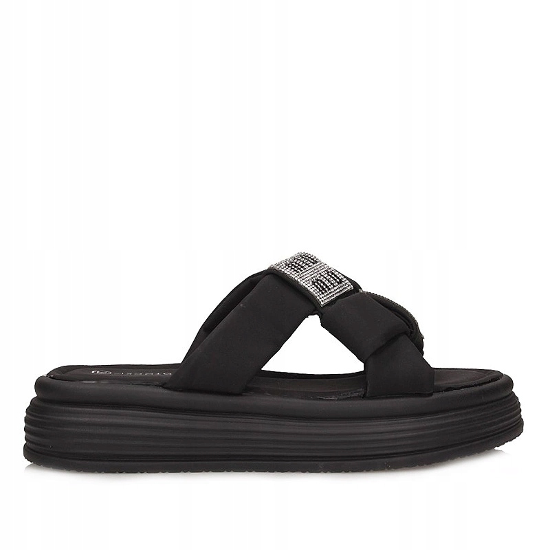 Nazouváky pantofle Potocki 26-16347BK černé s možností nasazování na platfrom