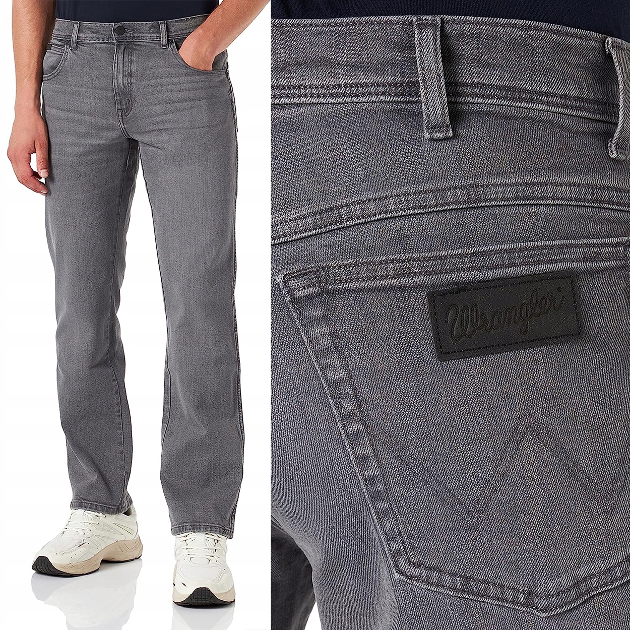 Wrangler Texas Revelation klasické šedé jednoduché džínové kalhoty W33 L30