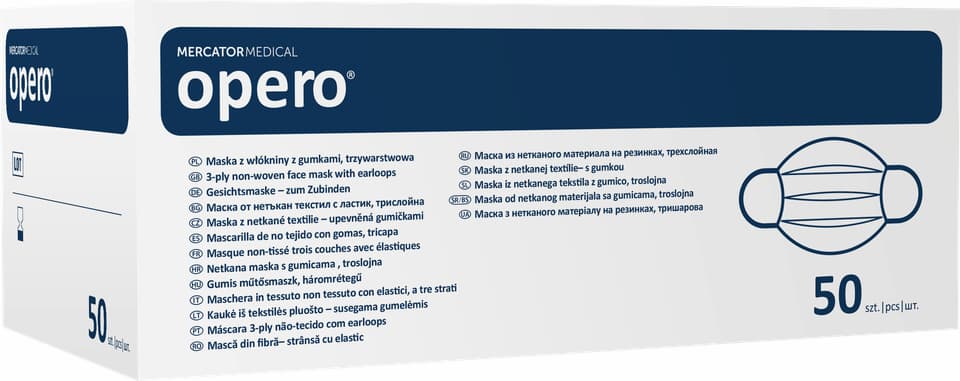 

Opero maska 3-warstw 50 sztuk niebieskie EN14683