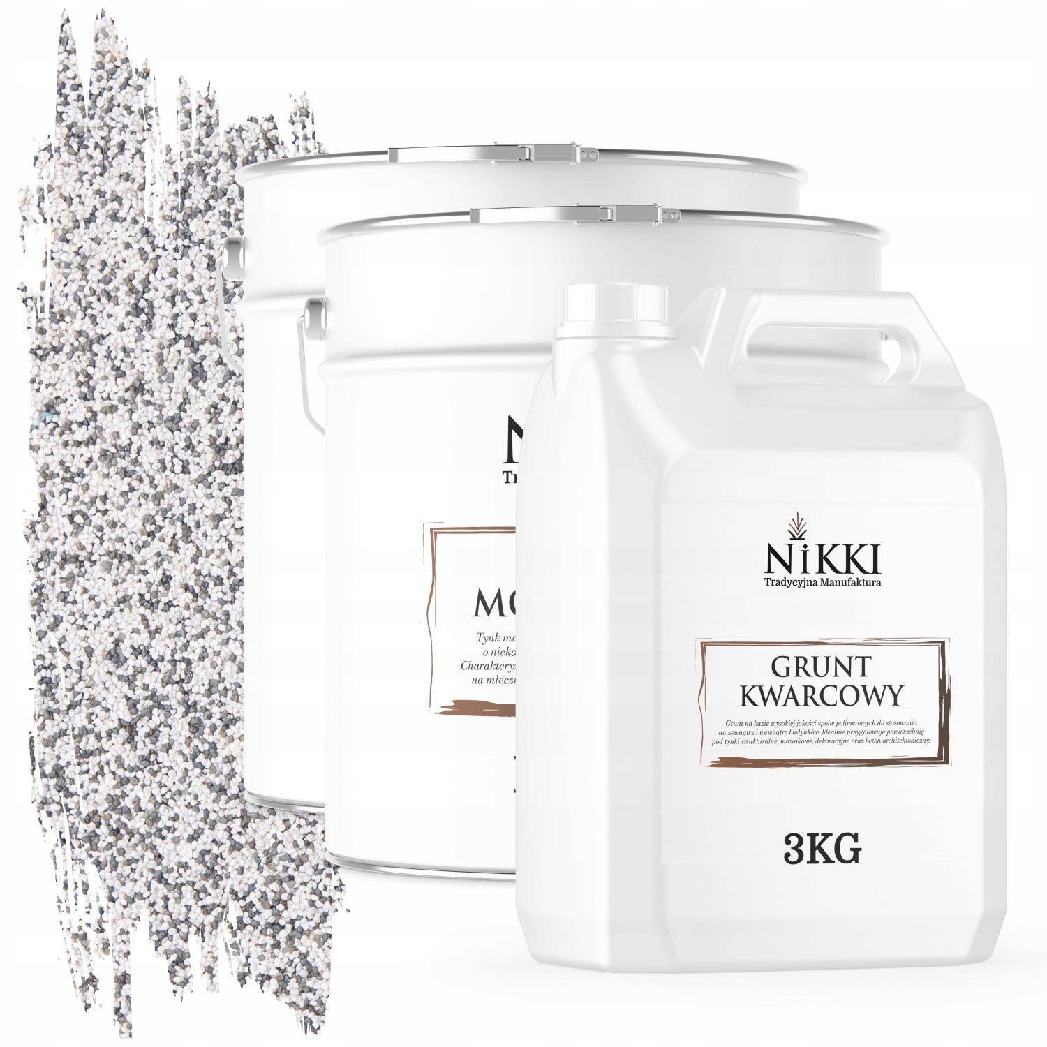 Mozaiková Omietka Živicová Šedá Svetlá M21 Ozdobná Sada 2x12,5KG Základný Náter