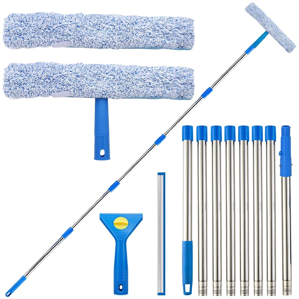 Sada na mytí oken Bedee 3 m se stěrkou 35 cm a mikrovláknem 38 Cm