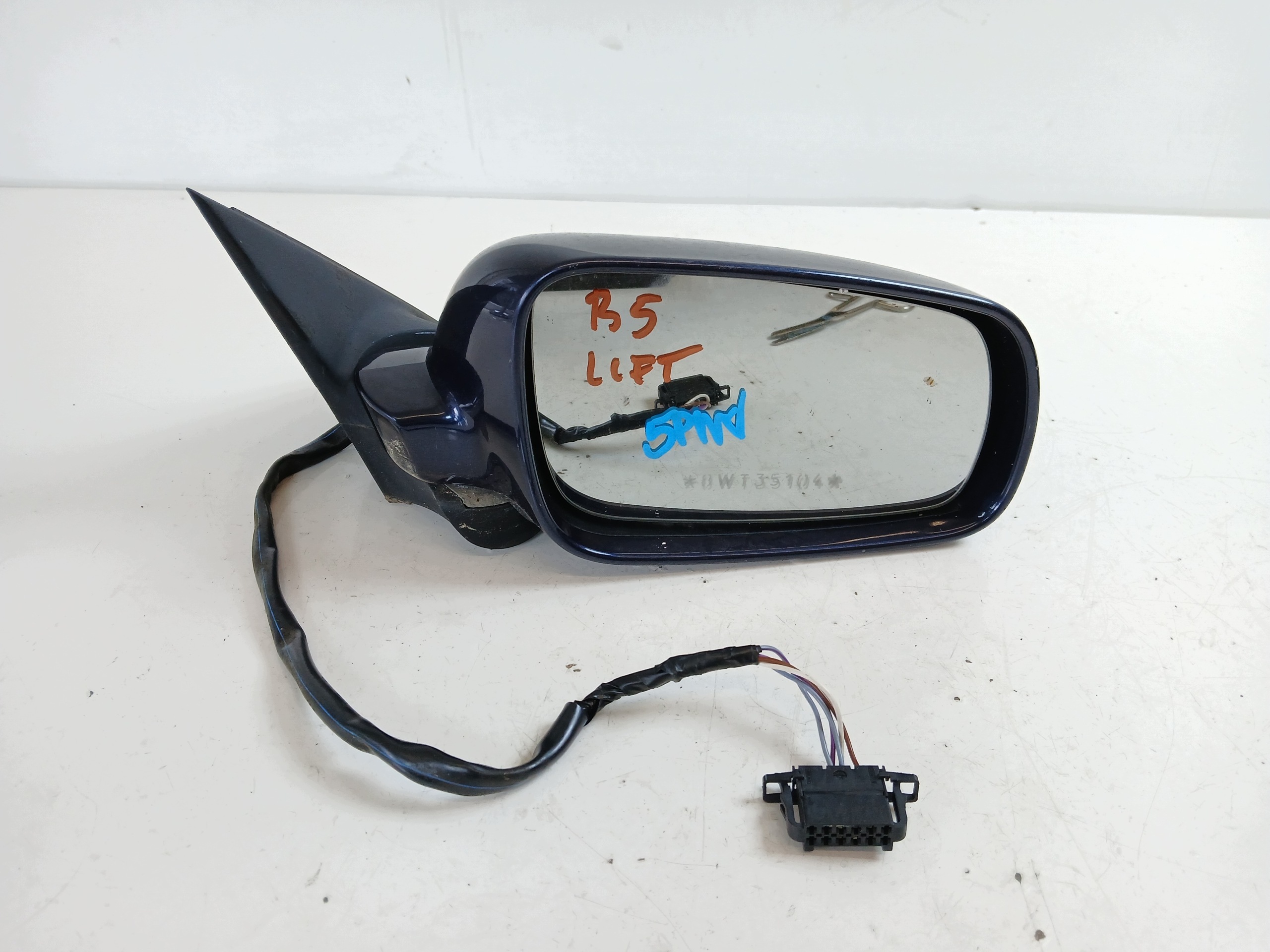 VW PASSAT B5 LIFT mirror right 5 PIN blue