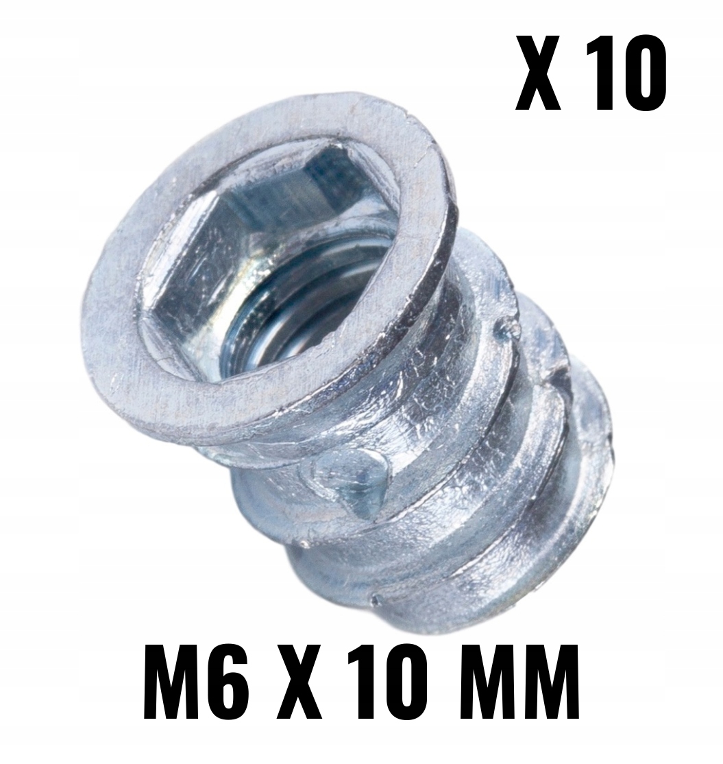 

A316 mufa dwugwintowa do drewna M6 x 10 mm 10 szt.