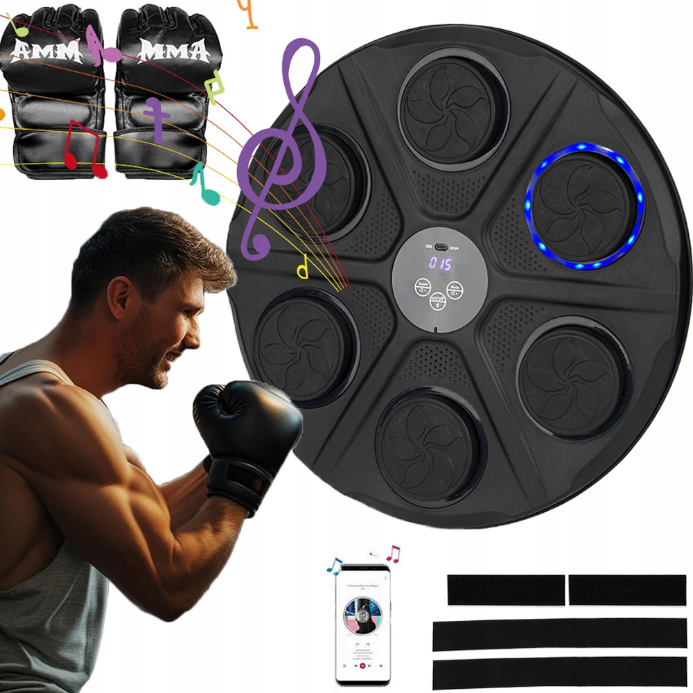 Hudební boxovací stroj s Led displejem a rukavicemi pro rychlou reakci