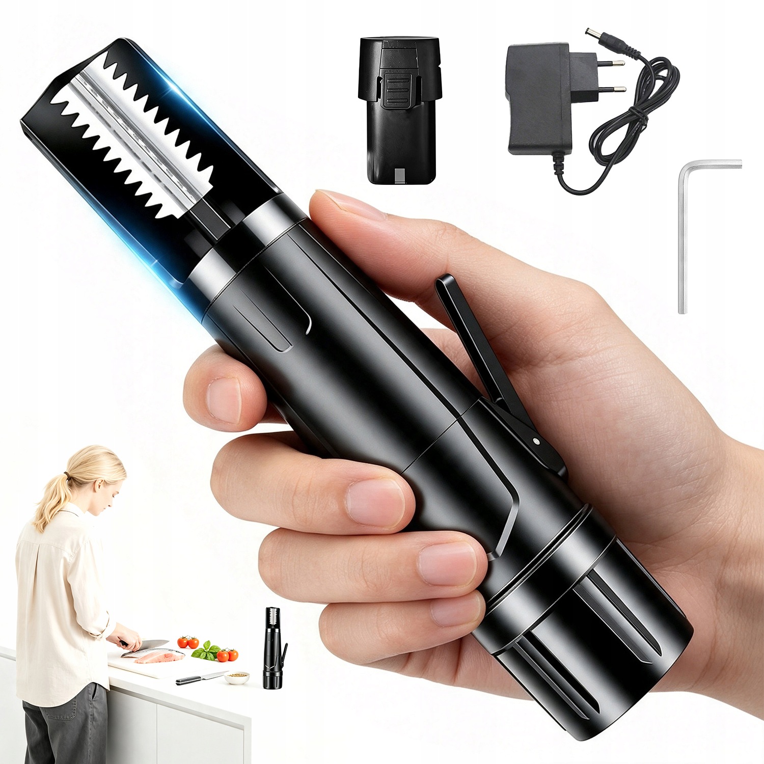 Skrobak Do Łusek Ryb Elektryczna Skrobaczka Obierak Ręczny Skaler 1300mAh