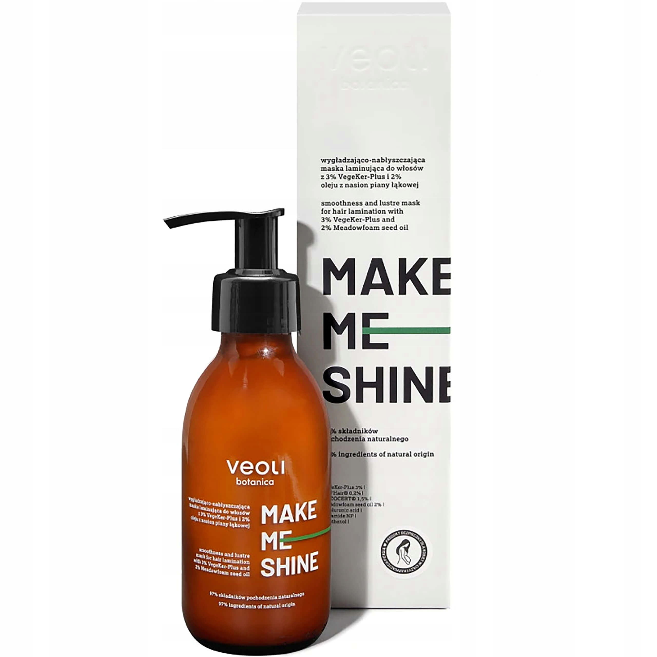 Veoli Botanica vyhlazující a laminovací maska na vlasy Make Me Shine 140 ml