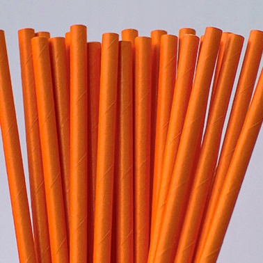 Słomki papierowe 250 szt pomarańczowe 197x6mm