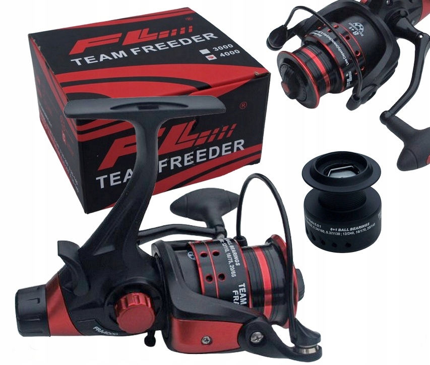Kołowrotek Fl Team 4000 Wolny -bieg 8+ 1 Łożysk Na Grunt Method Feeder