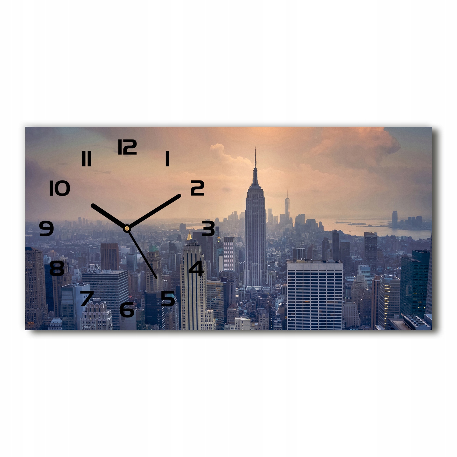 

Zegar ścienny szklany Manhattan Nowy Jork 60x30 cm
