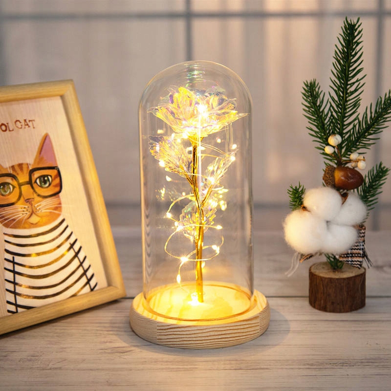 WIECZNA RÓŻA W SZKLE PREZENT DLA NIEJ ŚWIECĄCA LED Marka inna