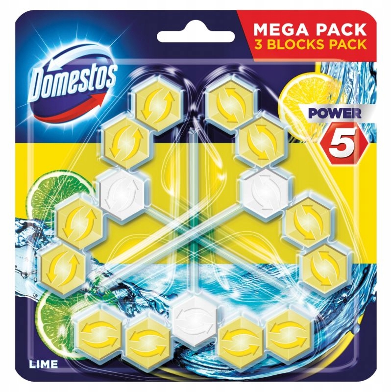 

Domestos Kostka do Wc Power 5 3x55g Lime