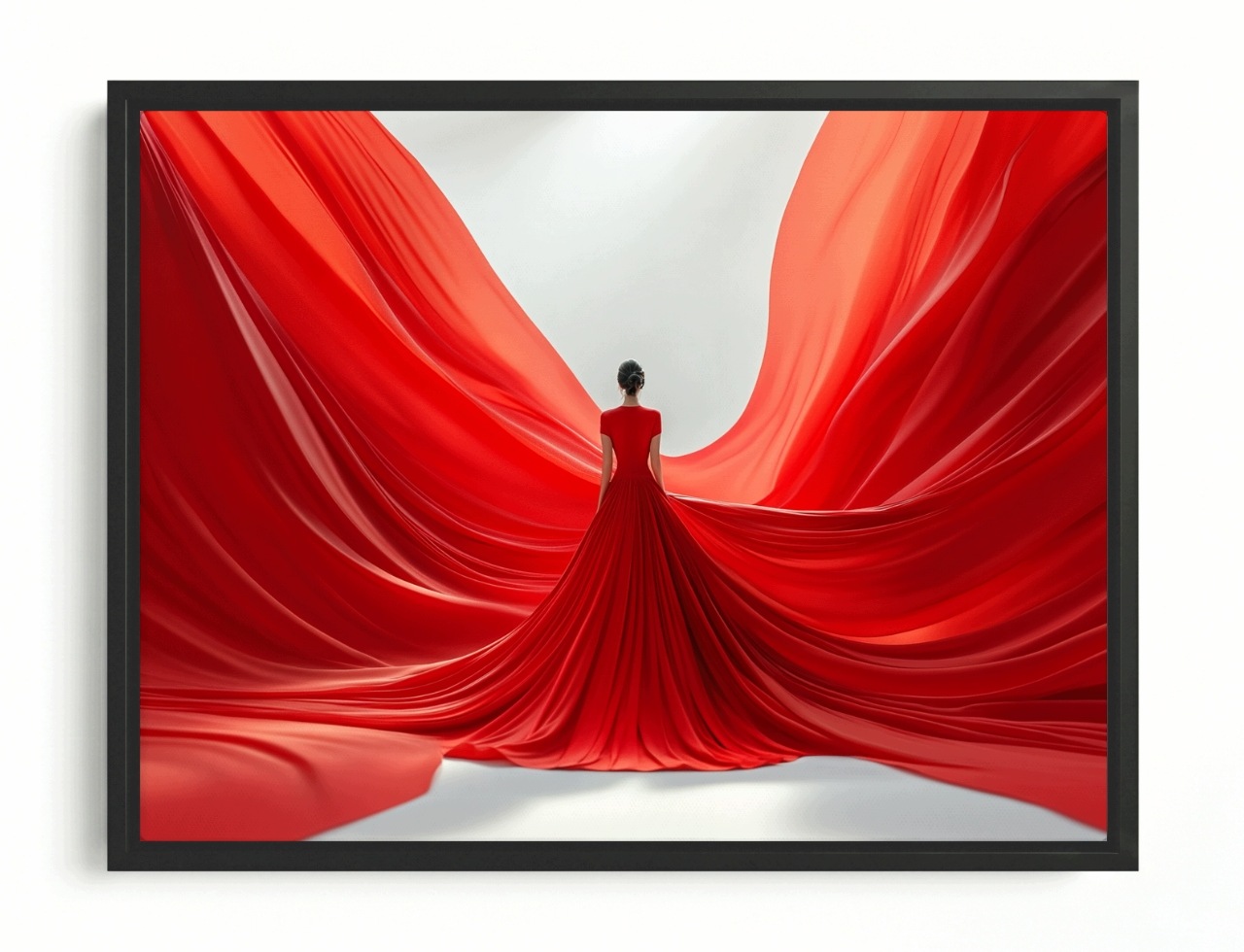 Obraz Rám Americký Box Žena Dívka Silueta Postava Červená 80x60