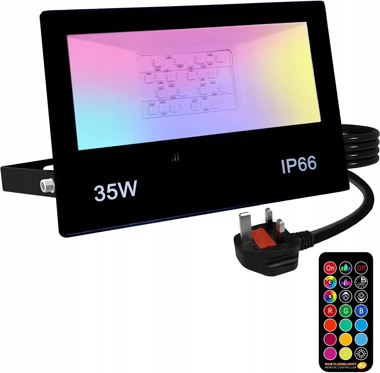 

Halogen Led Rgb 35W Na Pilota 120 Kolorów IP66