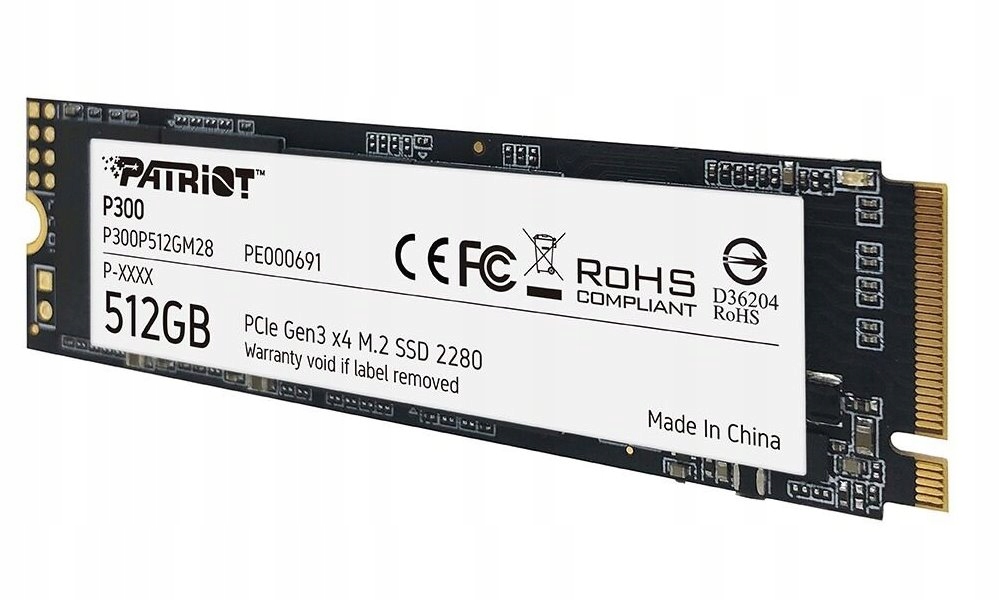 Patriot P300 512GB Ssd Interní M.2 PCIe Gen3 x4 NVMe 1.3 2280