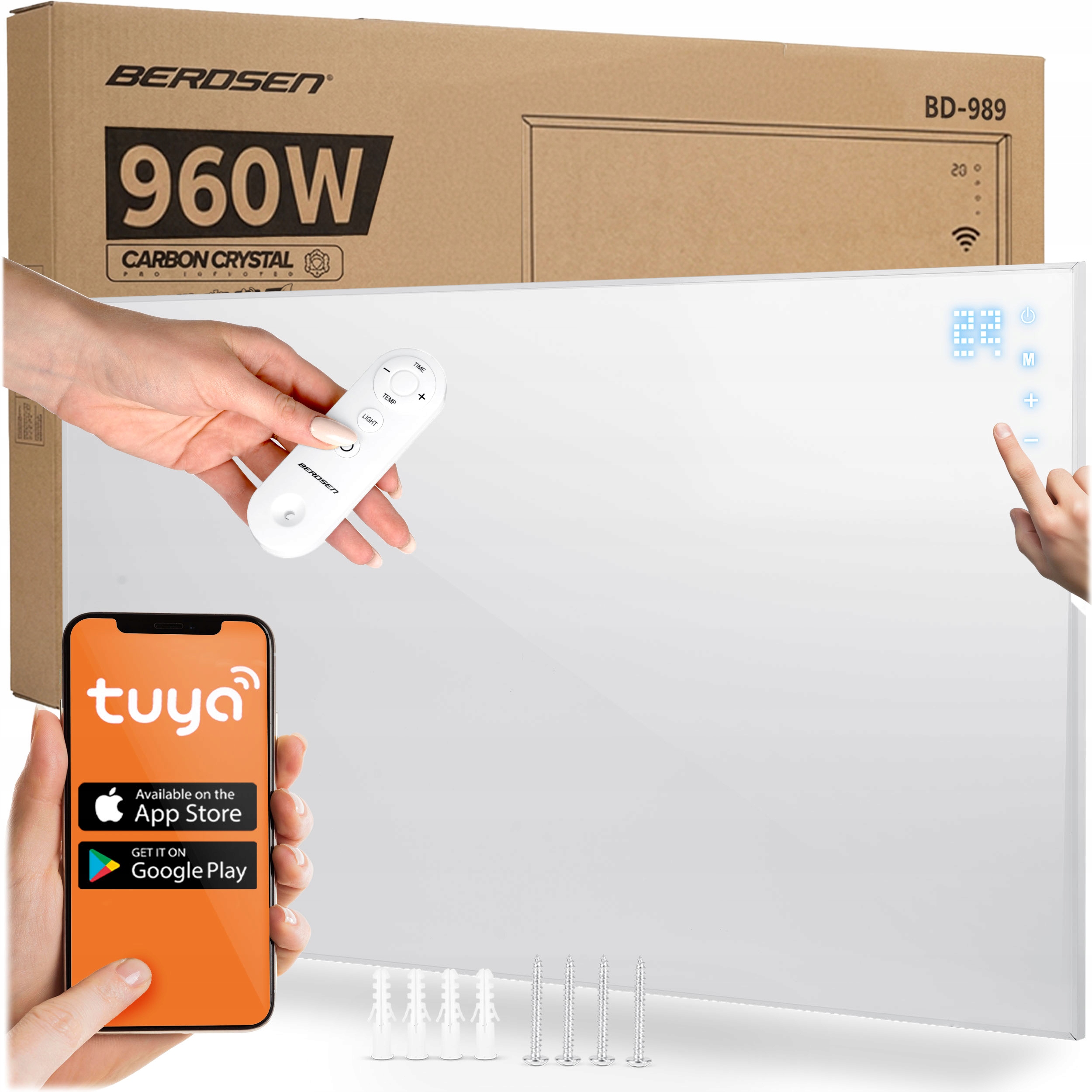 Grzejnik na podczerwień promiennik podczerwieni 960W pilot WiFi aplikacja