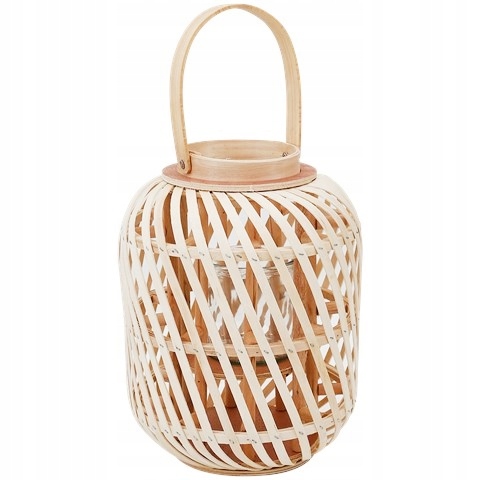 LATARENKA BAMBUSOWA DUŻY LAMPION ŚWIECZNIK BAMBUS