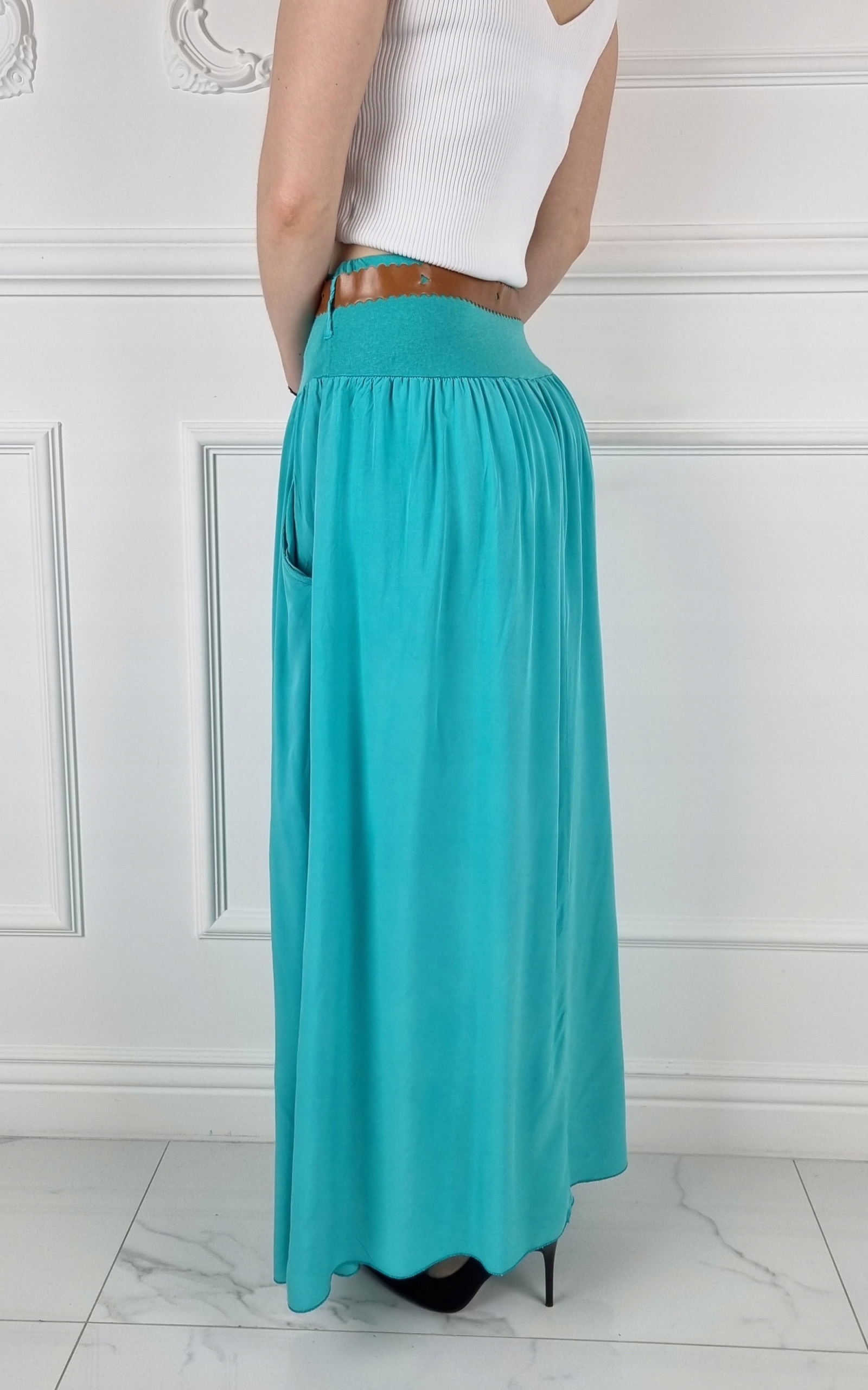 ZWIEWNA DŁUGA SPÓDNICA MAXI DO KOSTEK BOHO DAMSKA Materiał dominujący wiskoza