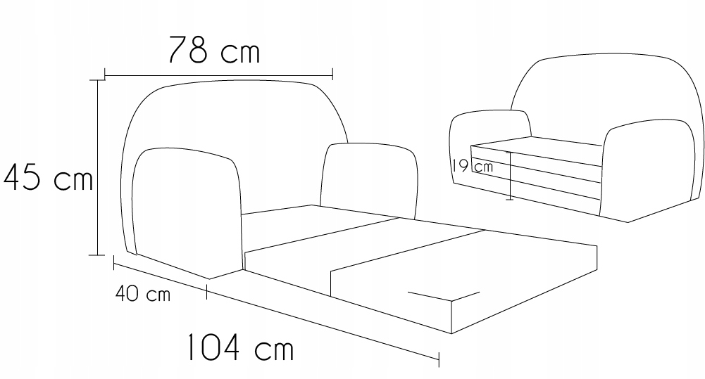 SOFA SOFKA KANAPA PIANKOWA MATERAC PUFA BEZPIECZNA PODUSZKA PREZENT Rodzaj sofa