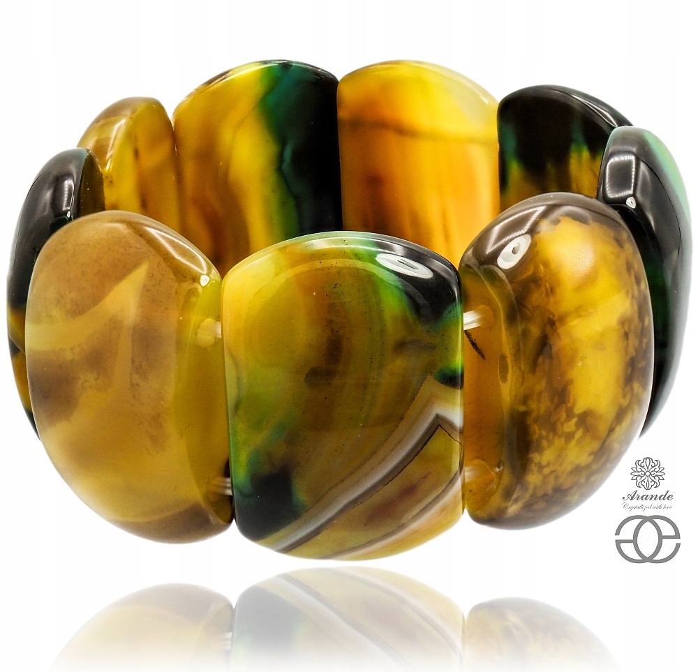 Achát Krásný Velký Náramek Přírodní