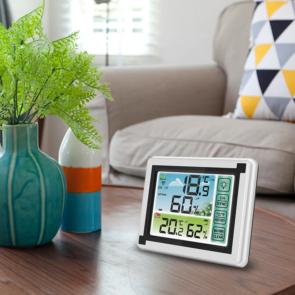 STACJA POGODOWA POGODA HIGROMETR ELEKTRYCZNY POKOJOWY LCD MAGNES + CZUJNIK Model SDH1602