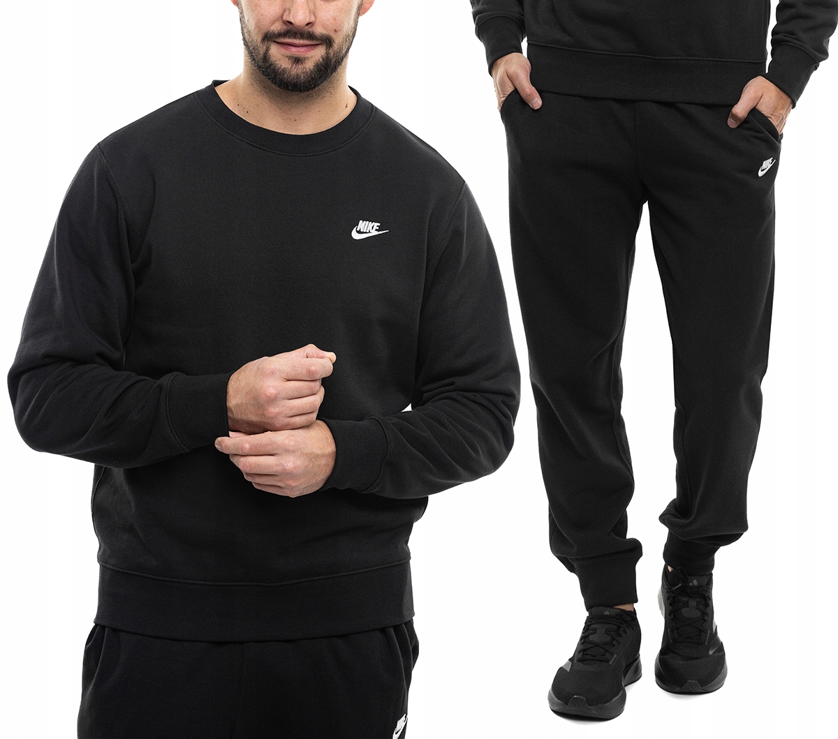 Teplákovka Pánský komplet Nike Club Sportovní set Mikina Kalhoty Černá vel XL