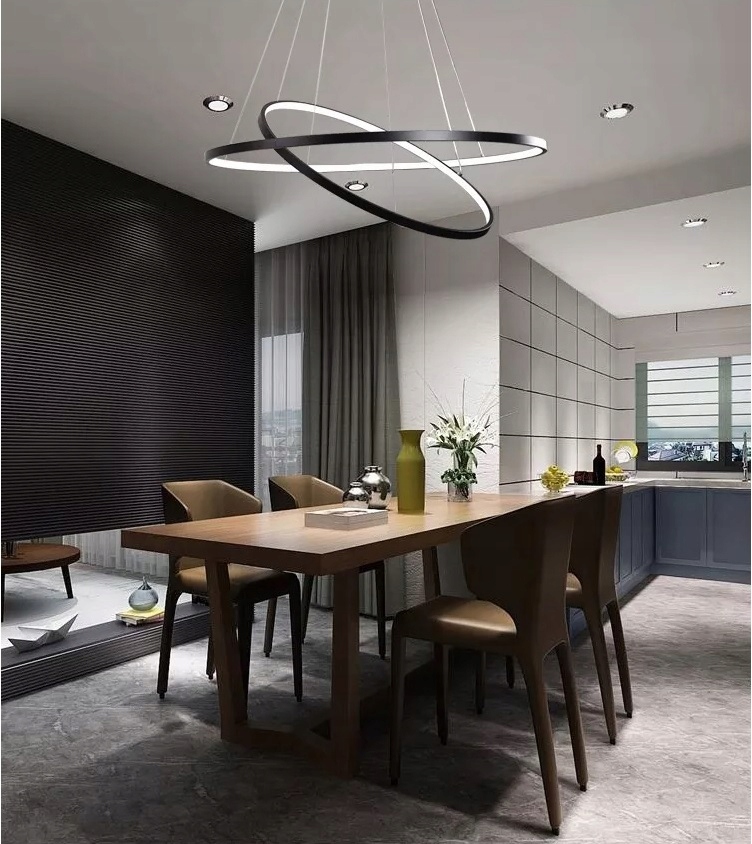 LAMPA WISZĄCA LED 2 RINGI SUFITOWA żyrandol 50W Marka inna