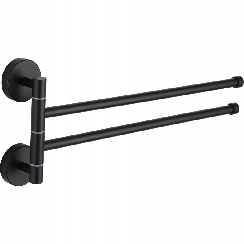 Mexen dvojitý otočný háček na ručník, Černá