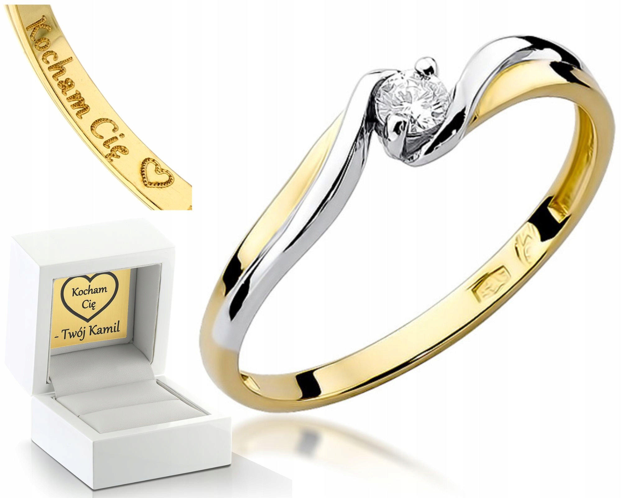 Zlatý Prstýnek S Briliantem 585 Gravírování Bonus Zlato