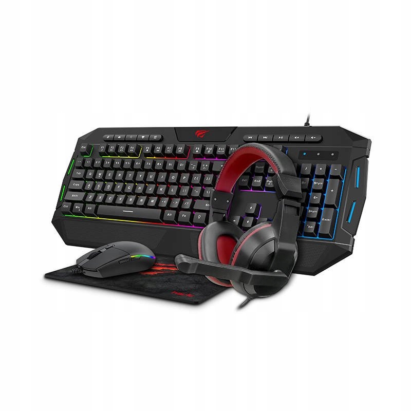 

Zestaw 4w1 Havit KB501CM słuchawki mysz podkładka