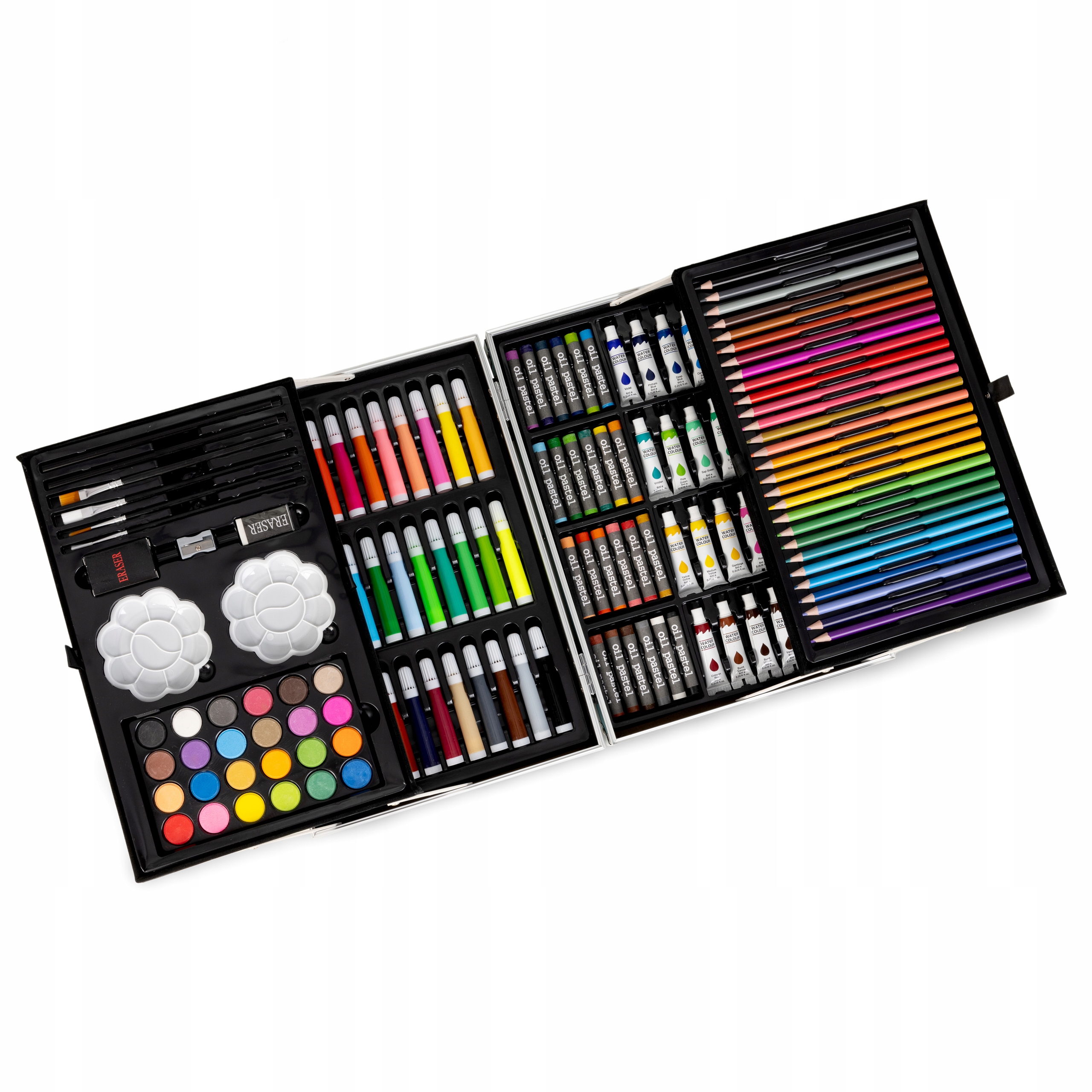 ZESTAW PLASTYCZNY ARTYSTYCZNY DO MALOWANIA KOLOROWANIA WALIZKA RÓŻOWY 145el Liczba sztuk w zestawie 145 szt.