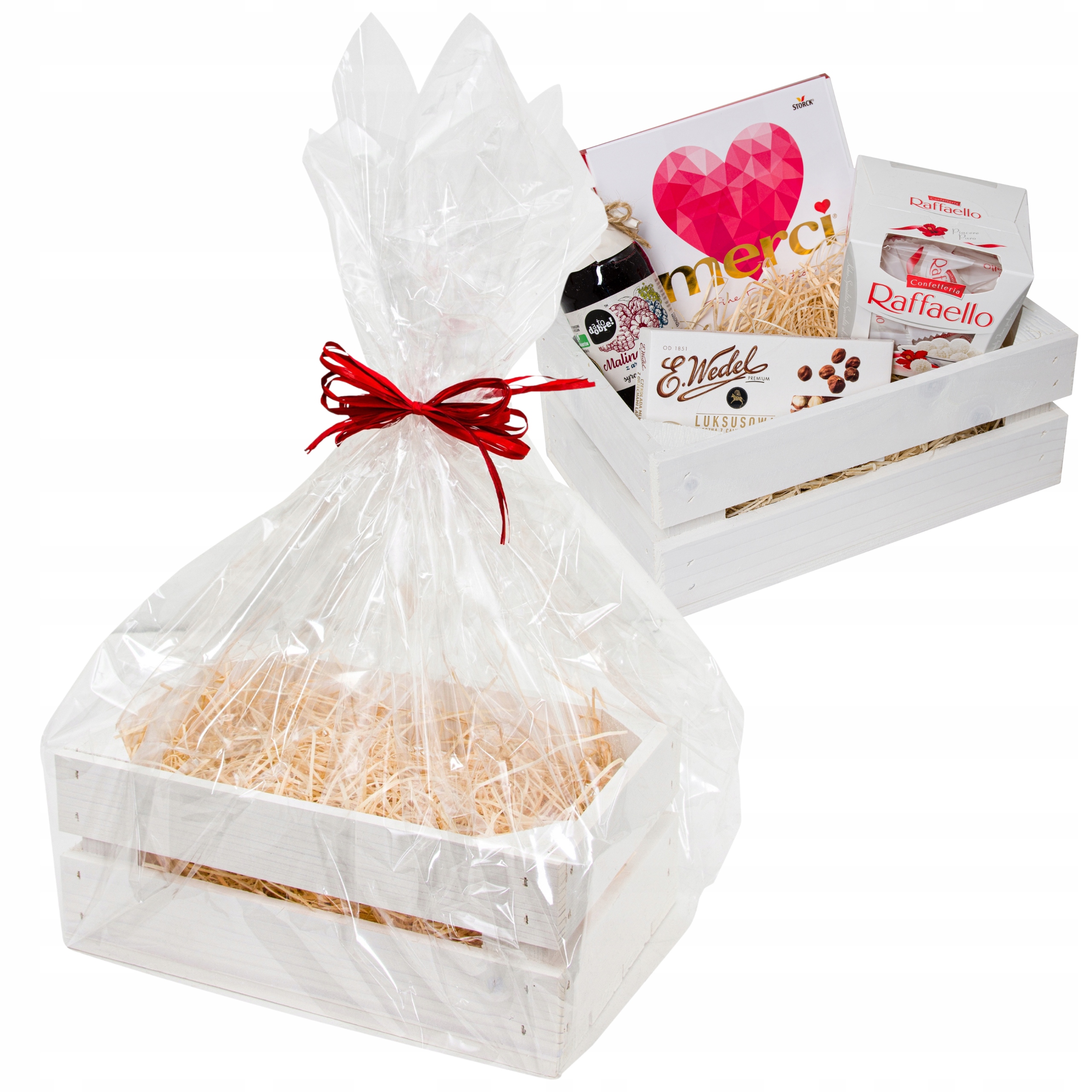 Dárkový košík Sada Dřevěná krabička Bílá Krabička Krabice Bílá Dárek