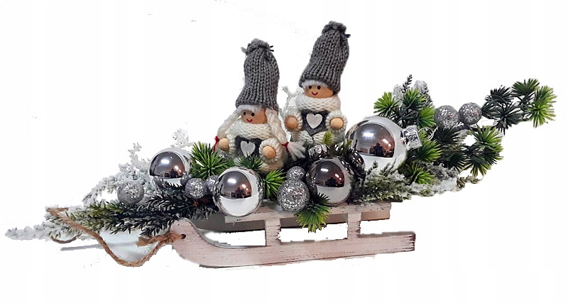 Zimowy stroik na sankach S41