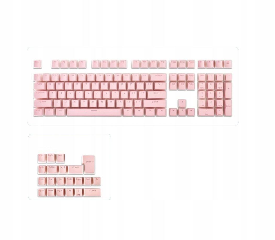 Klávesy pro mechanickou klávesnici Pbt Keycaps Pudding 129ks Rose Růžové