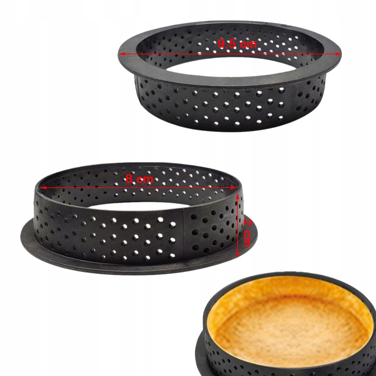 FOREMKI DO PIECZENIA TARTALETEK 6SZT FORMA RANT PERFOROWANY DO TARTY 8CM Kod producenta BB-3594