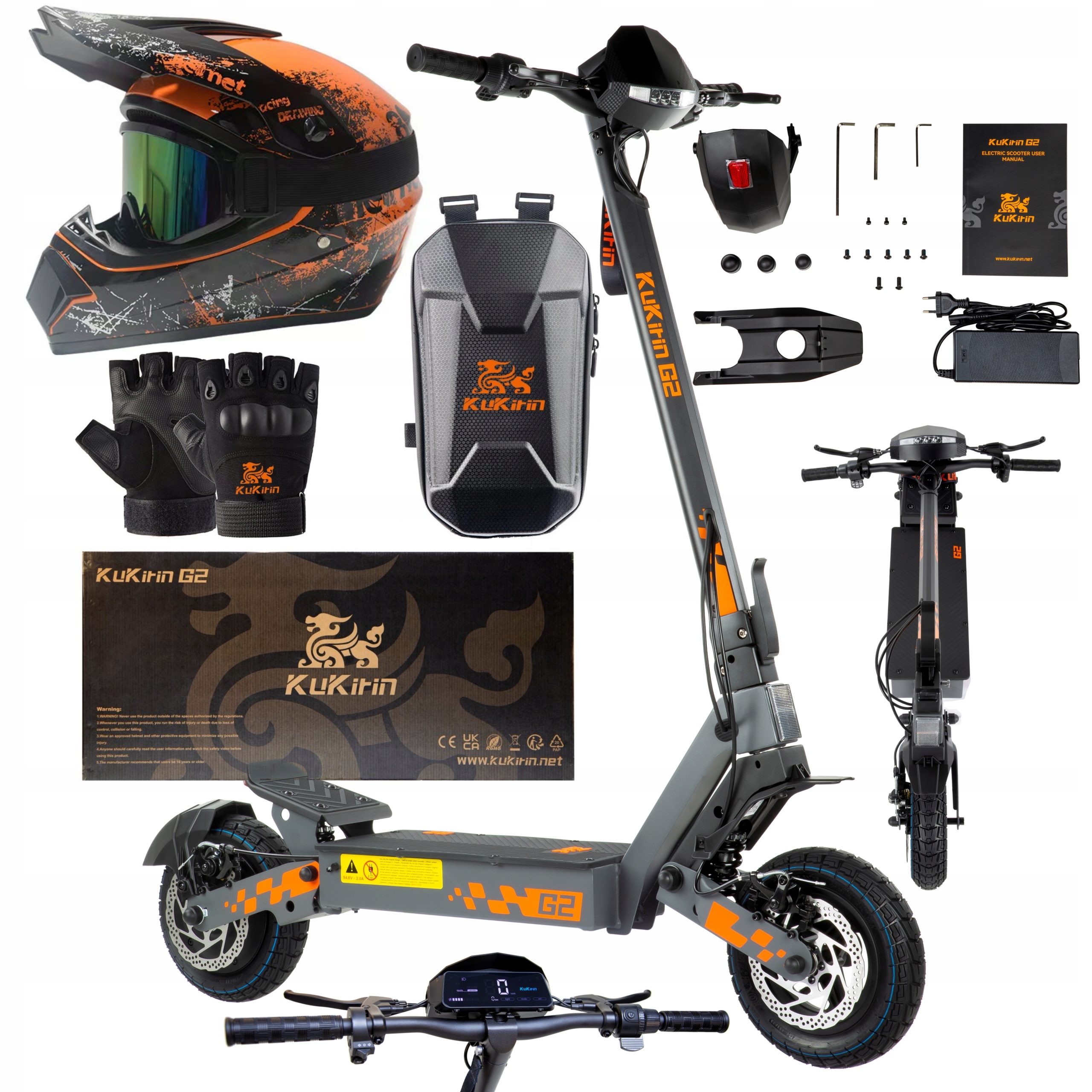 2026 Kukirin G2 Elektrický skútr pro dospělé 1200W 15,6Ah 45 km/h 55 km