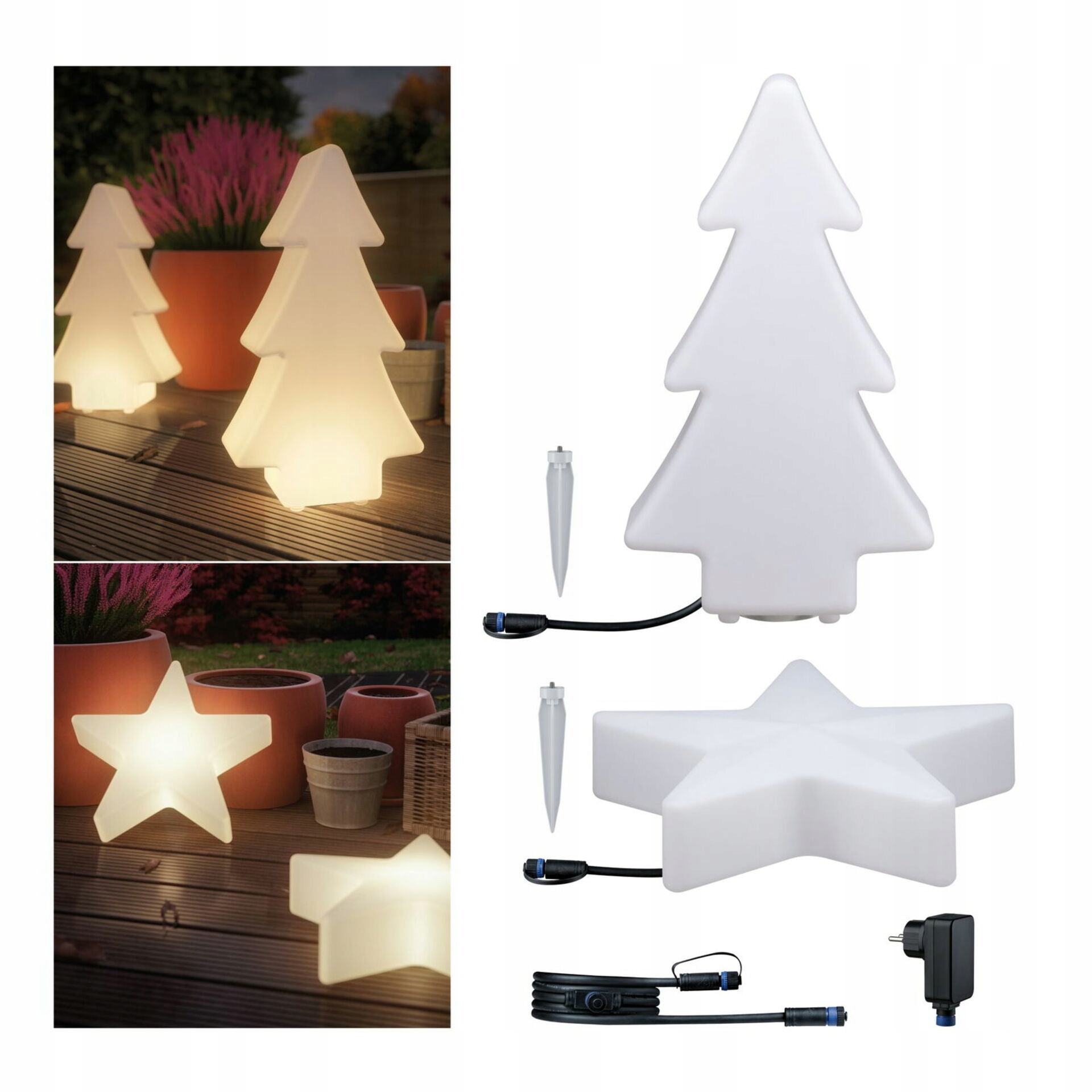 Paulmann Plug & Shine Led set strom hviezda IP67 3000K 2,8W biela