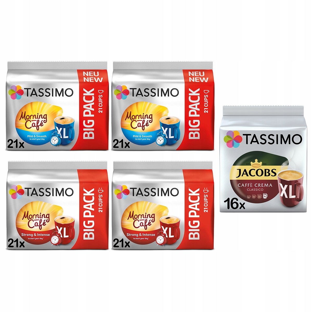 Kapsułki Tassimo zestaw Morning Crema, 5 opakowań, 100szt