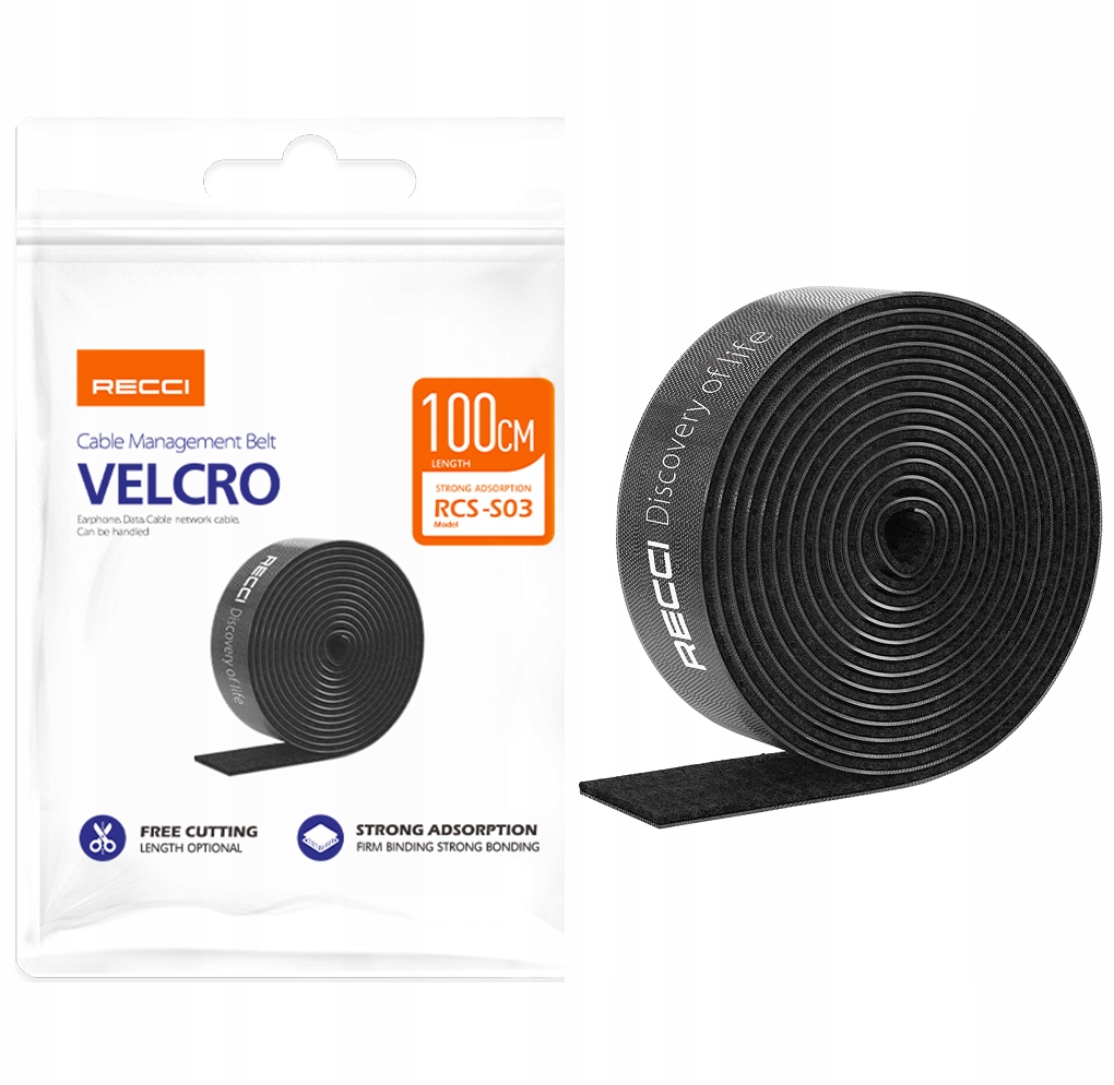 TAŚMA NA RZEP ORGANIZER DO KABLI PRZEWODÓW RECCI