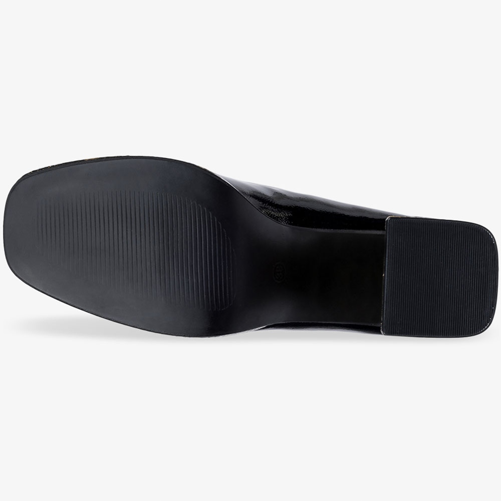 MOKASYNY DAMSKIE NA OBCASIE KLOCKU MODNY WZÓR ELEGANCKIE OBUWIE r 39 Cechy dodatkowe lakierowane