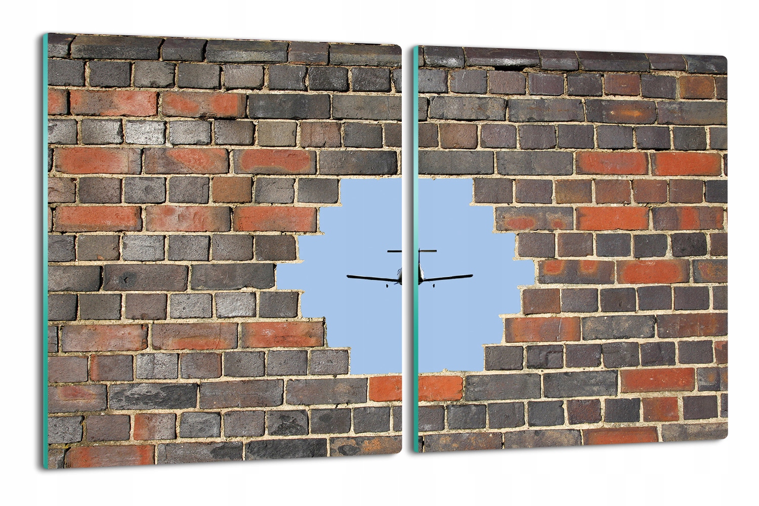 skleněná kuchyňská krytka 2x 40x52 Zeď letadlo výhled