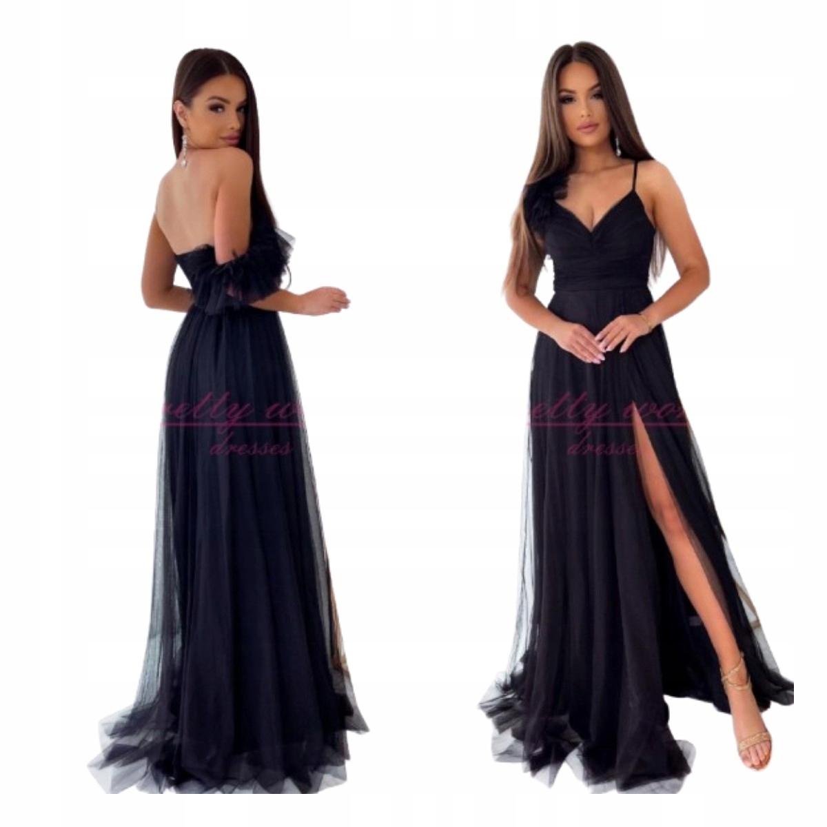 Šaty Maxi Tylové Milagros Černé 36