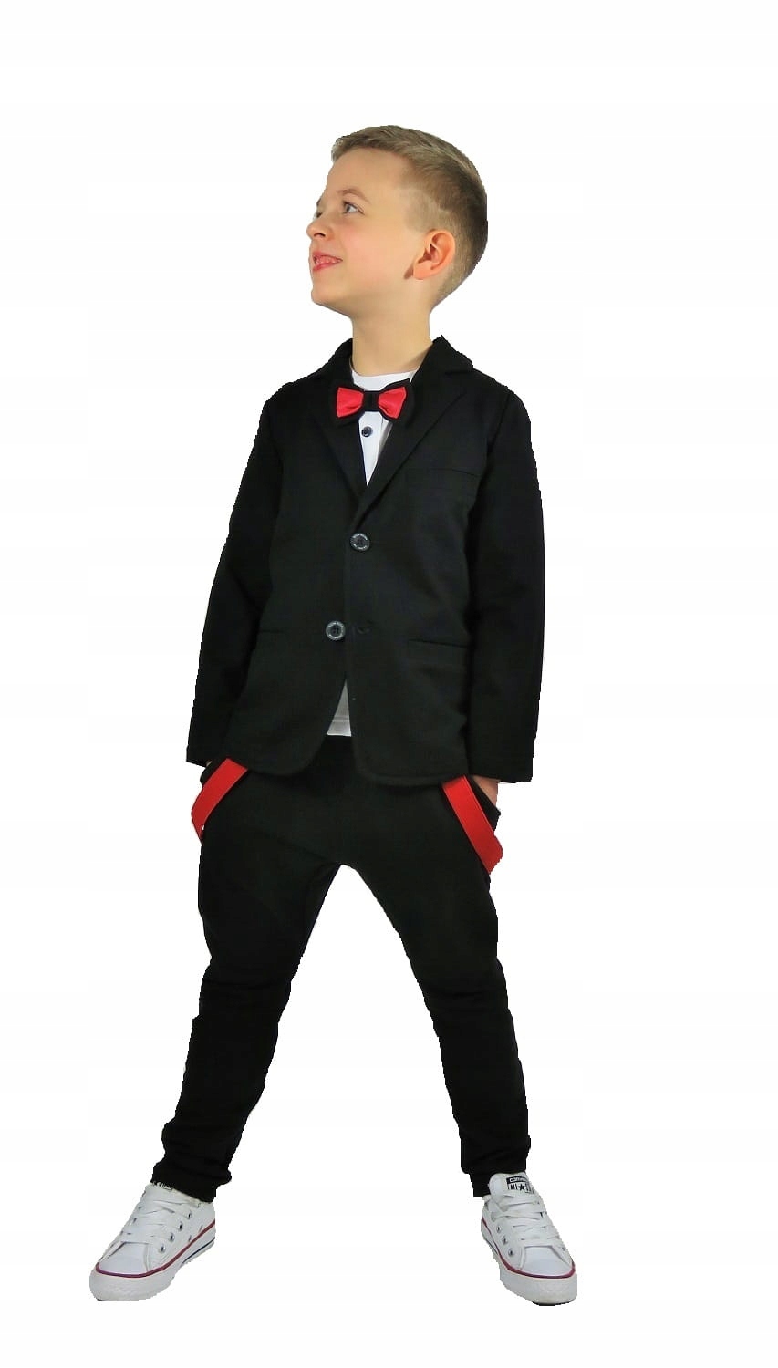 

Czarne spodnie z szelkami basic 104/110 Boom Boom