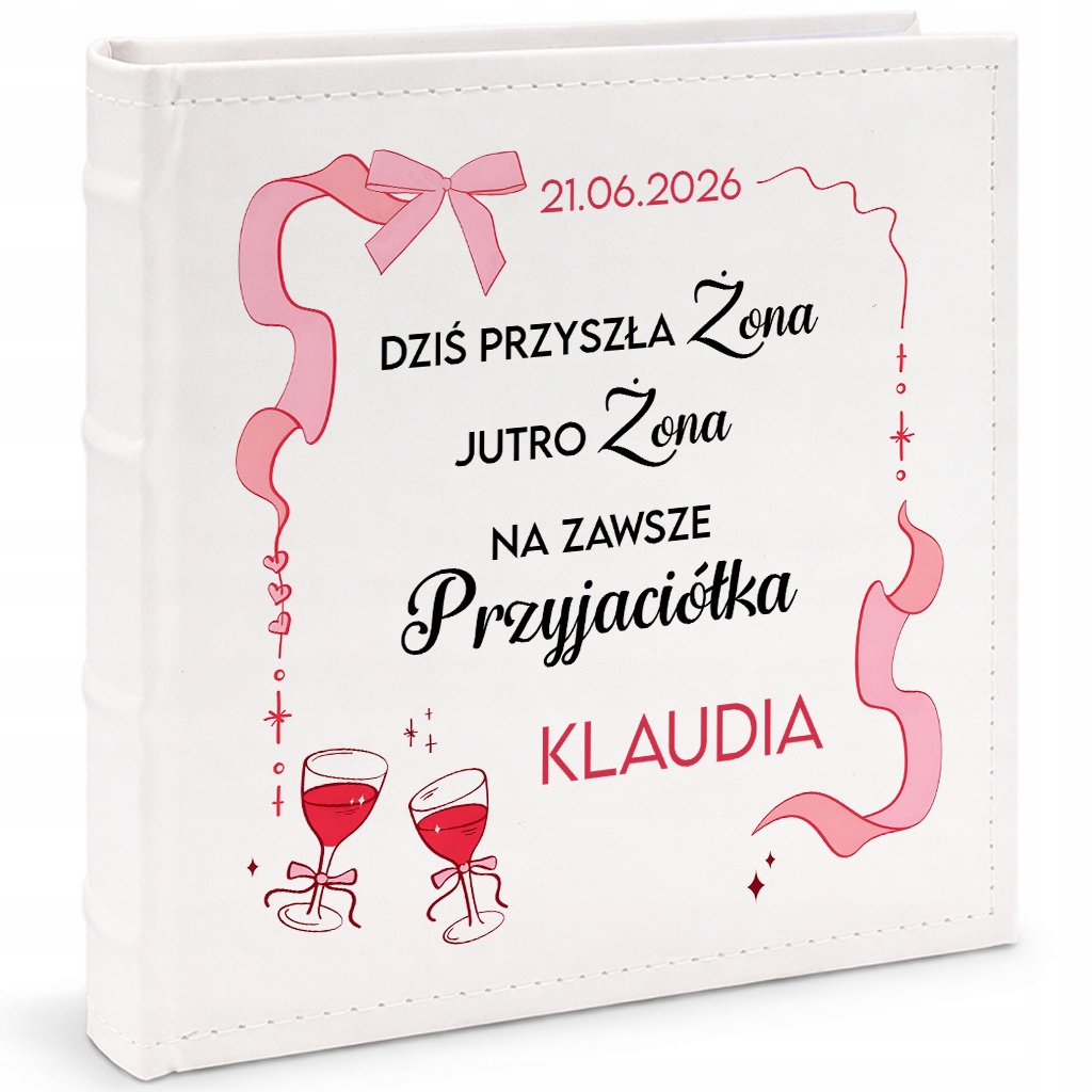 Kožený album Bílý 10 cm x 15 cm Na Fotografie Zítra Manželka *jméno* Na Dárek