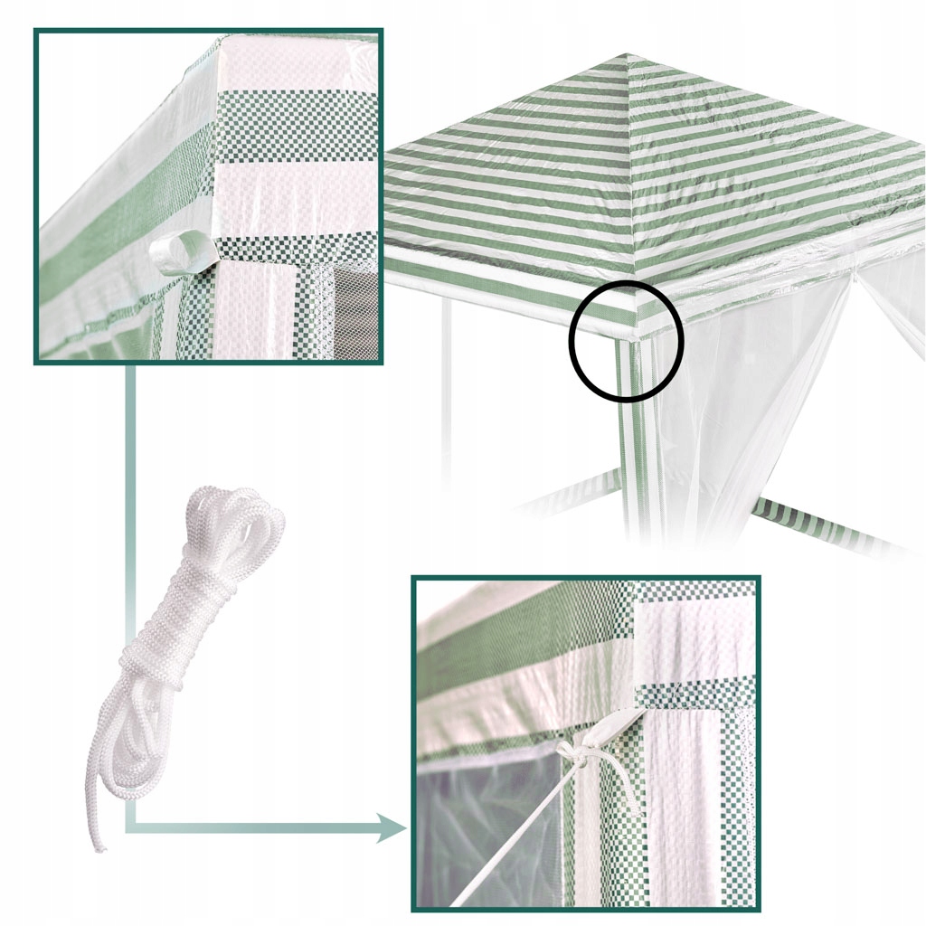 NAMIOT PAWILON OGRODOWY IMPREZOWY HANDLOWY ALTANA Z MOSKITIERĄ 3X3M Producent bez marki