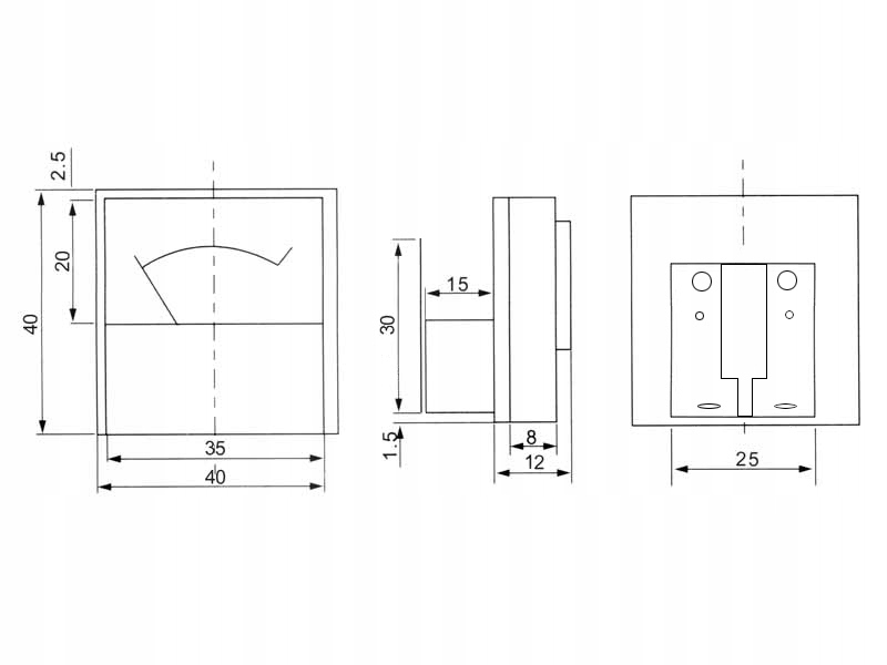 Miernik analogowy amperomierz kwadrat Marka Prolech